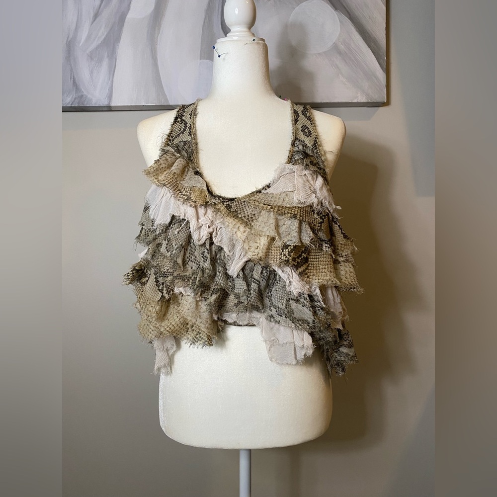 Zara Boho Chic Layered Ruffle Top